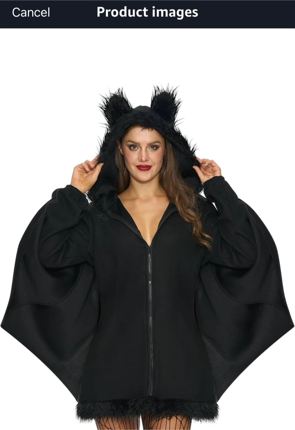Halloween: Woman‘s Black Bat Costume