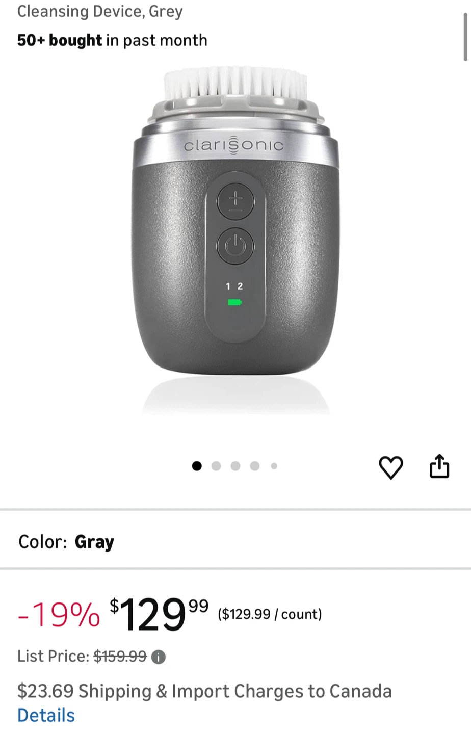 Clarisonic Cleansing Device - Grey