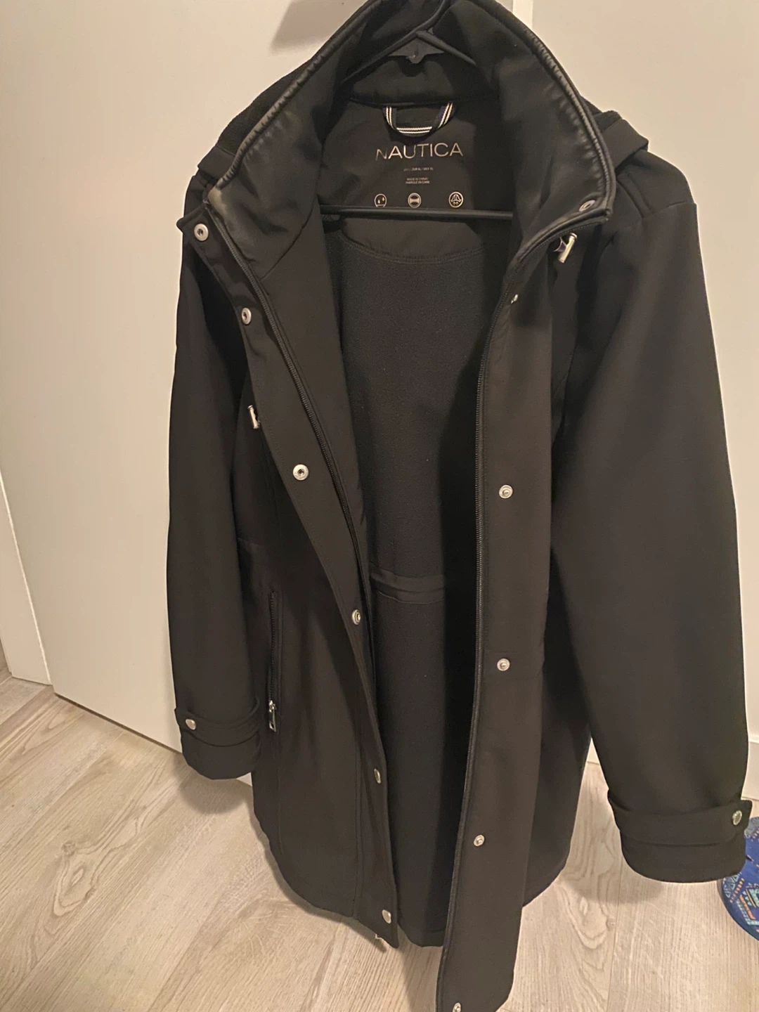 Nautica Black Hooded Jacket - Size L