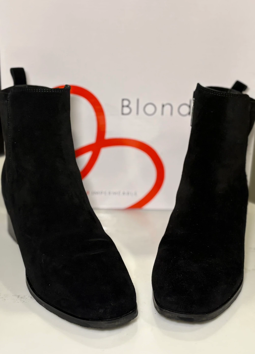 Women’s Blondo Colleen Black Suede Ankle Boots - Size 9