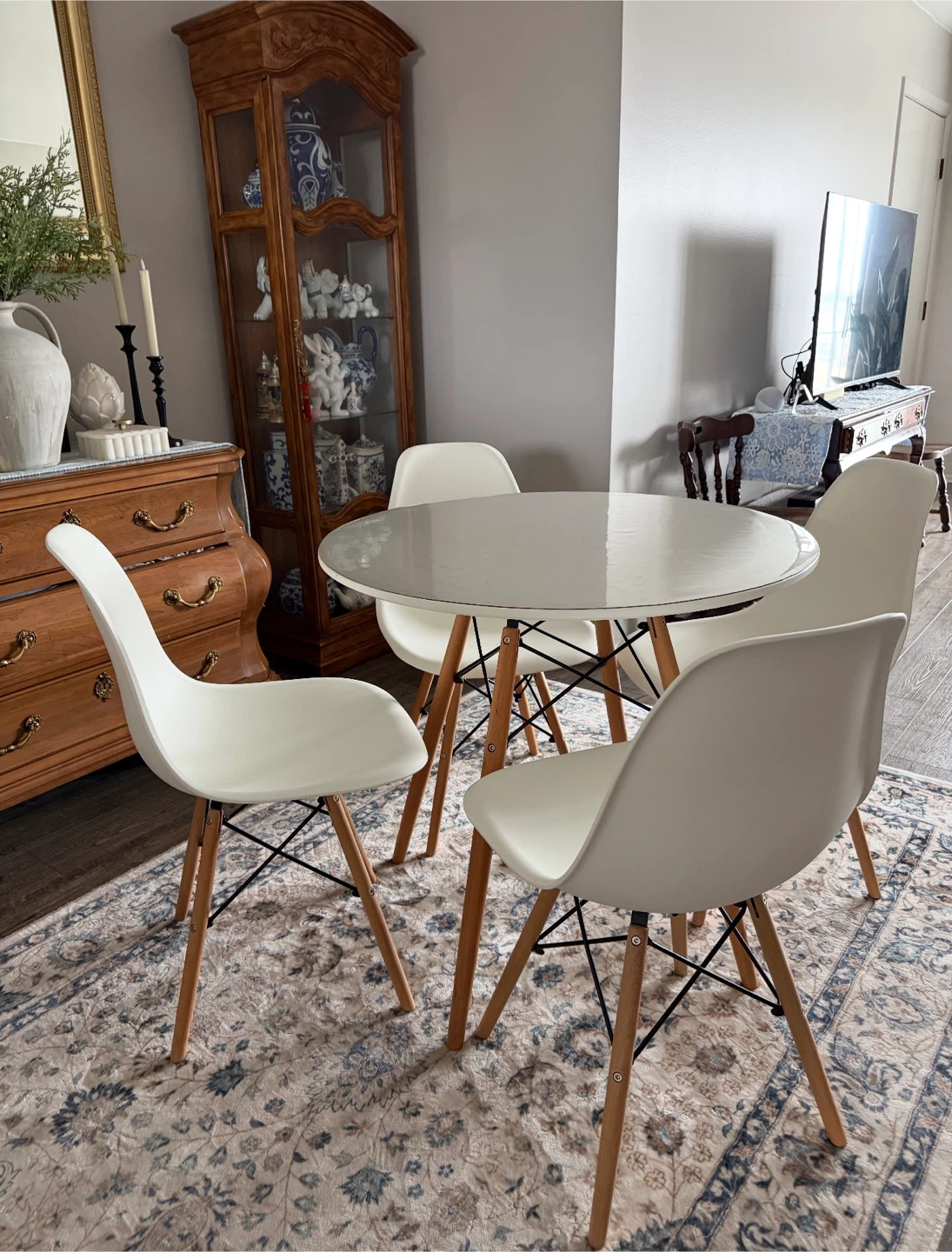 Giantex 5-Piece Modern Dining Table Set - White