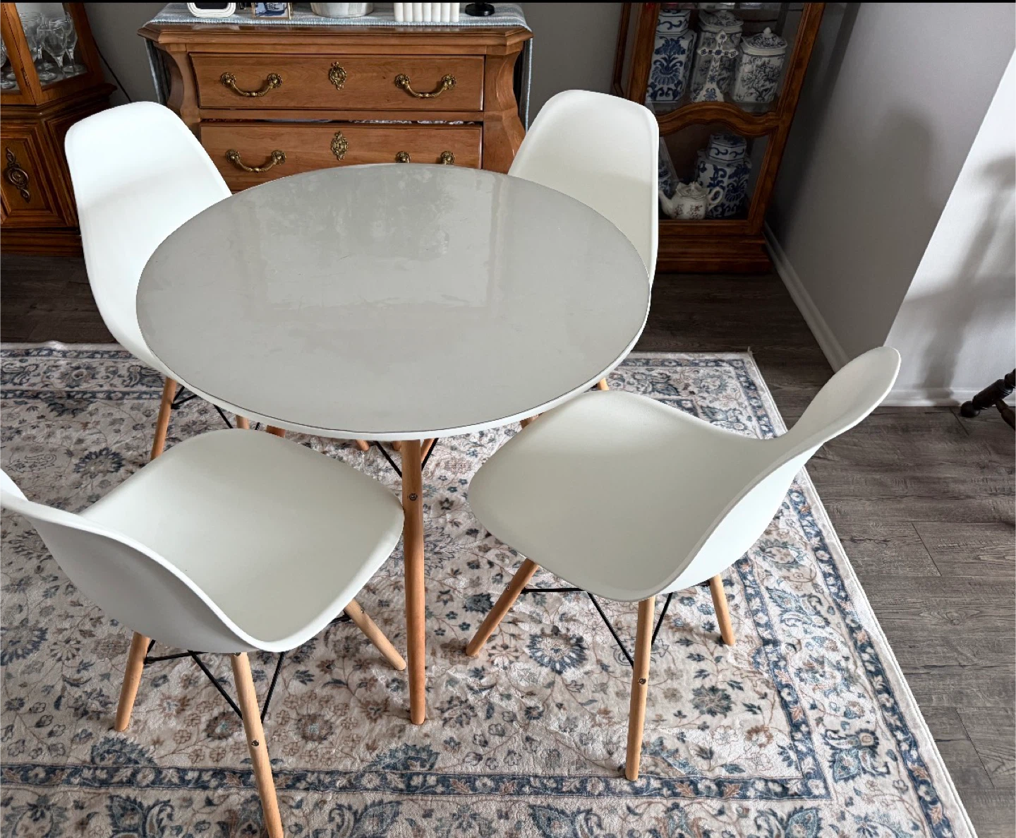 Giantex 5-Piece Modern Dining Table Set - White - photo 2
