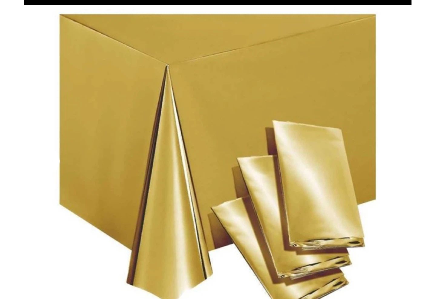 3 Pack Gold Plastic Tablecloths - 54 x 108 in