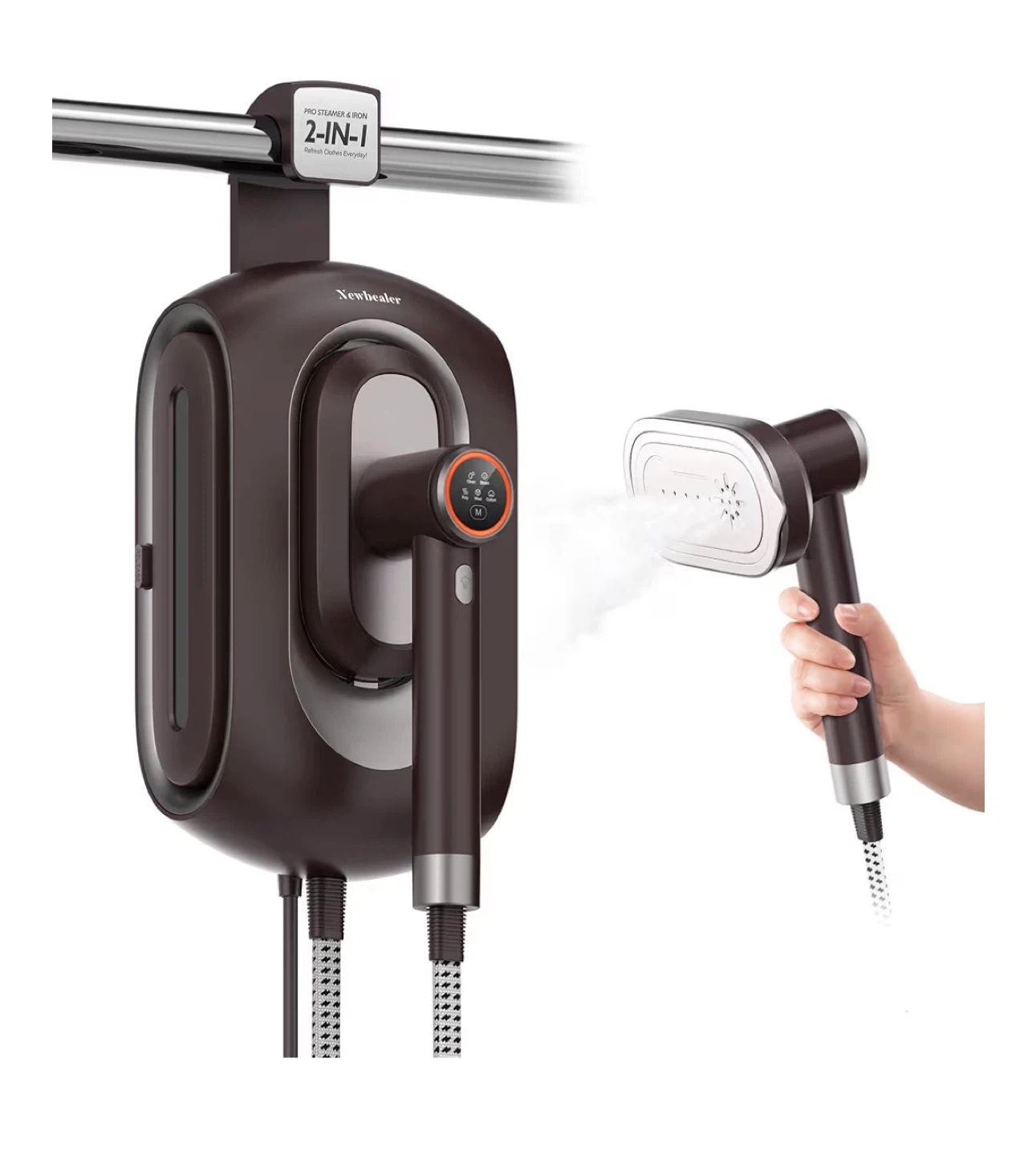 Newbealer 2-in-1 Pro Steamer & Iron - Brown