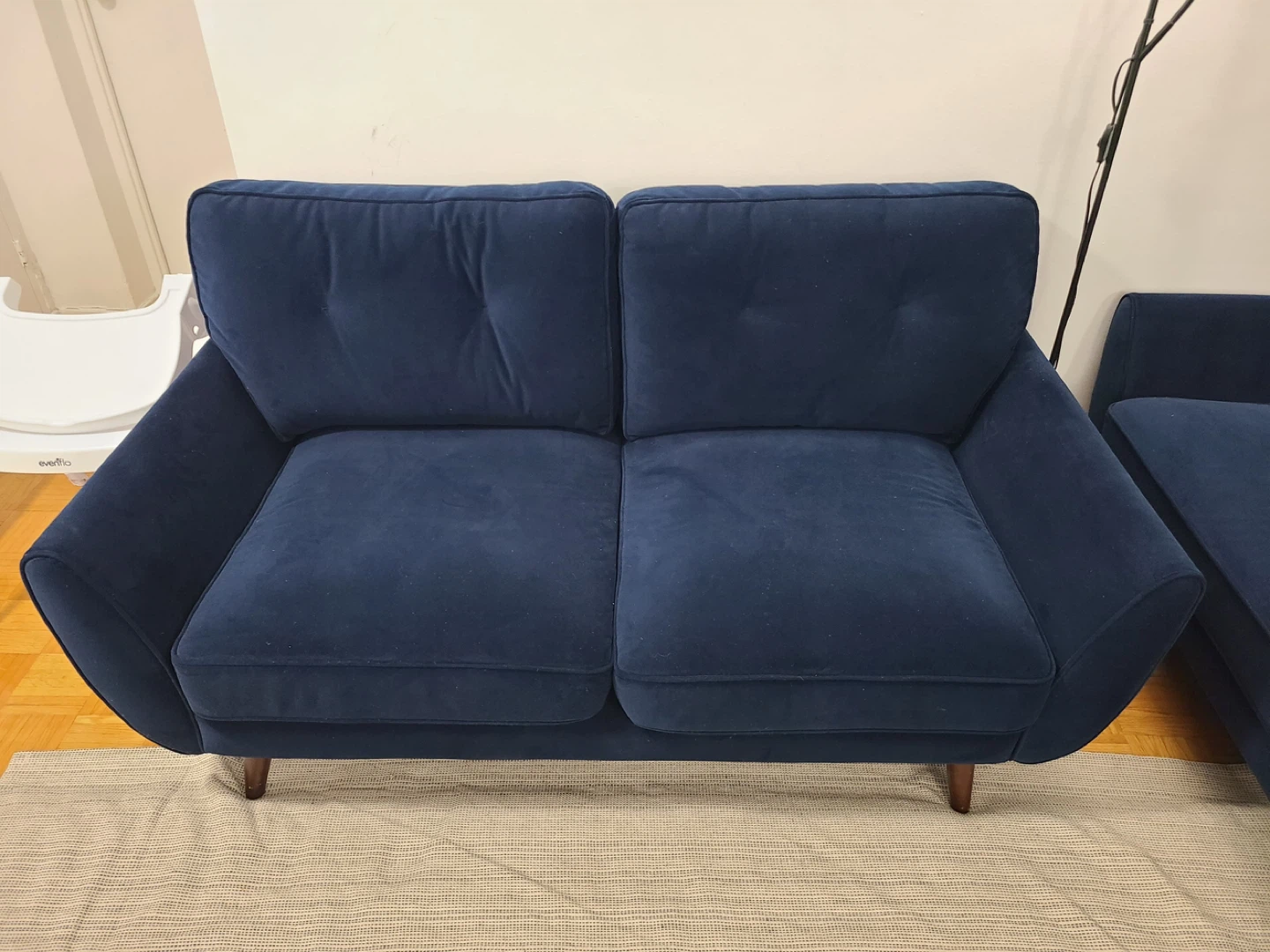 2 pieces of Navy Blue Two-Seater Sofa (small and a large sized) - photo 2