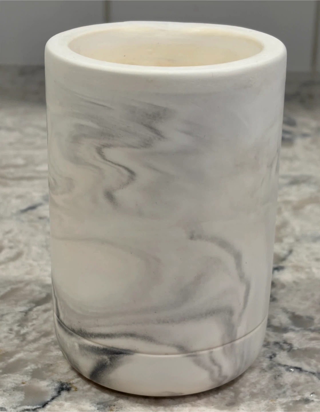 Marble Print Q-Tip Holder/Toothbrush Holder