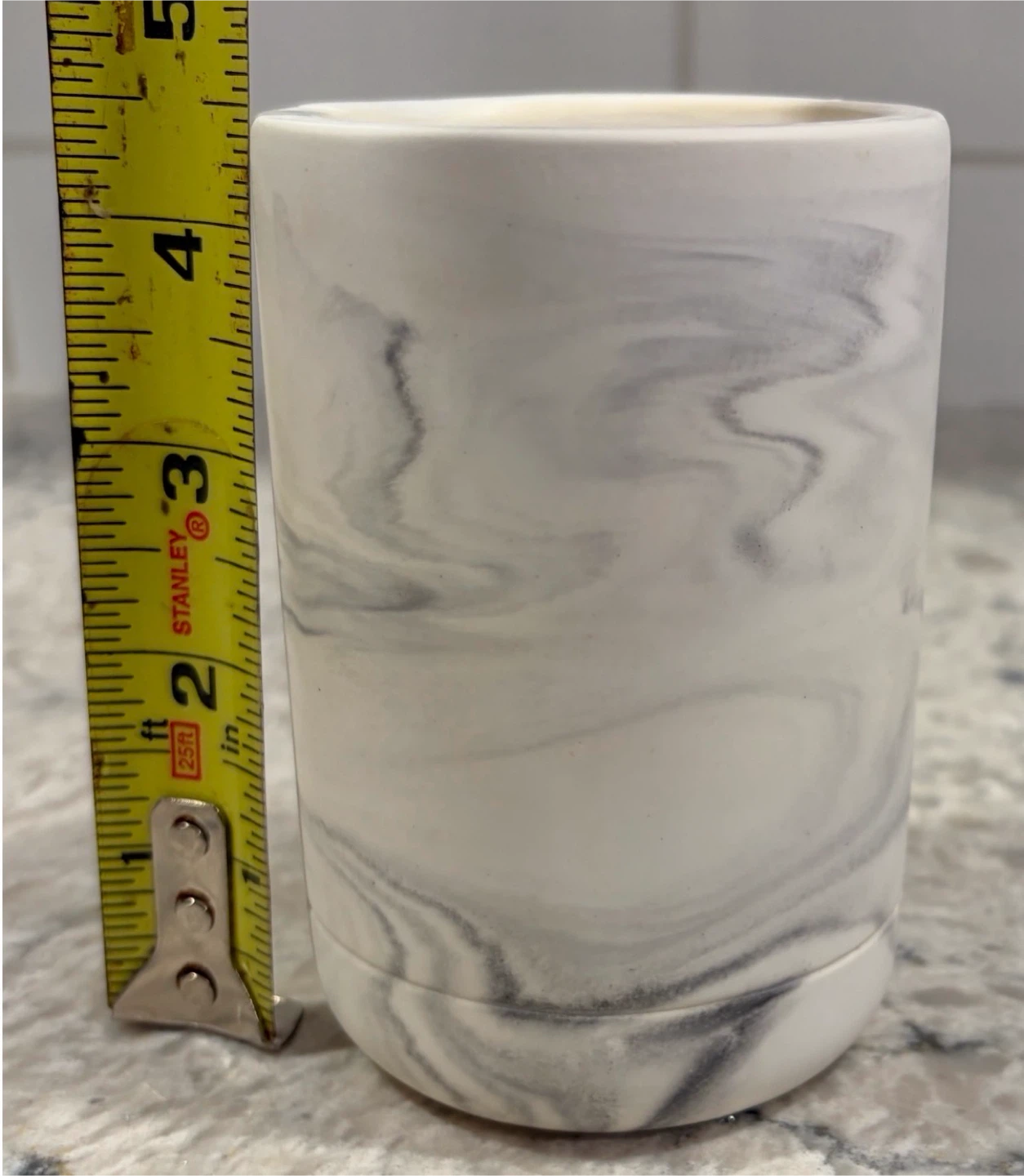 Marble Print Q-Tip Holder/Toothbrush Holder - photo 4