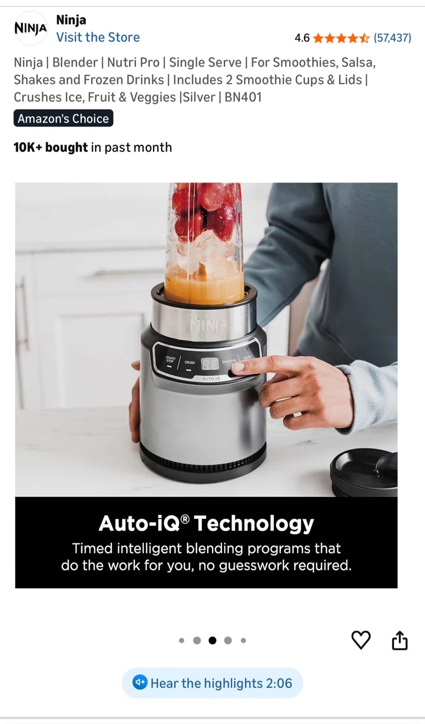 🧡 Ninja Nutri-Blender Pro BN401 | Silver - photo 5