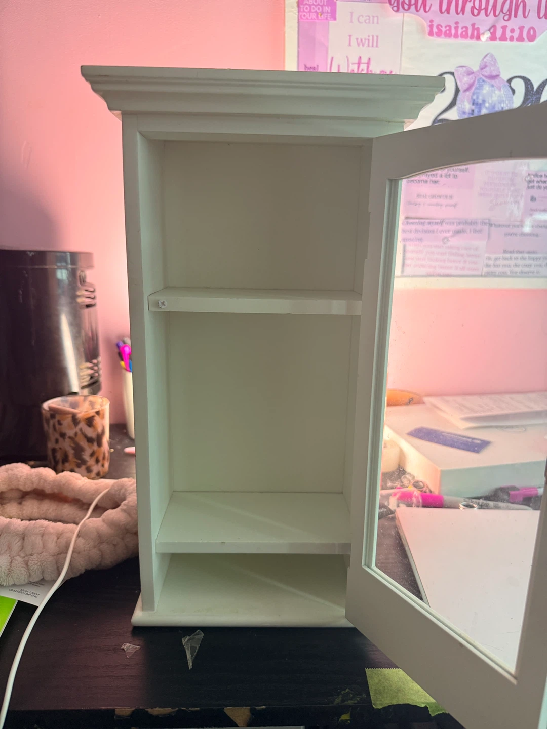 White Wooden Wall Cabinet with Glass Door - photo 5
