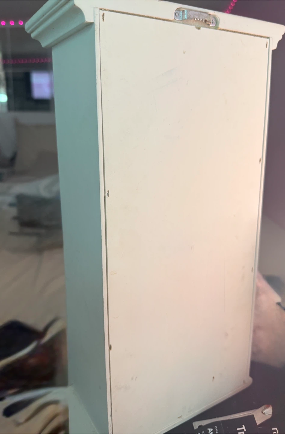 White Wooden Wall Cabinet with Glass Door - photo 2