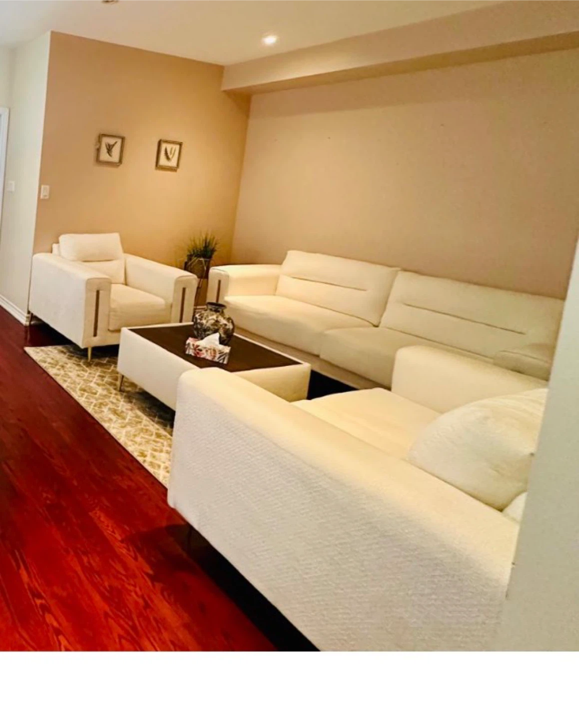 White Sofa Set with Coffee Table - photo 2