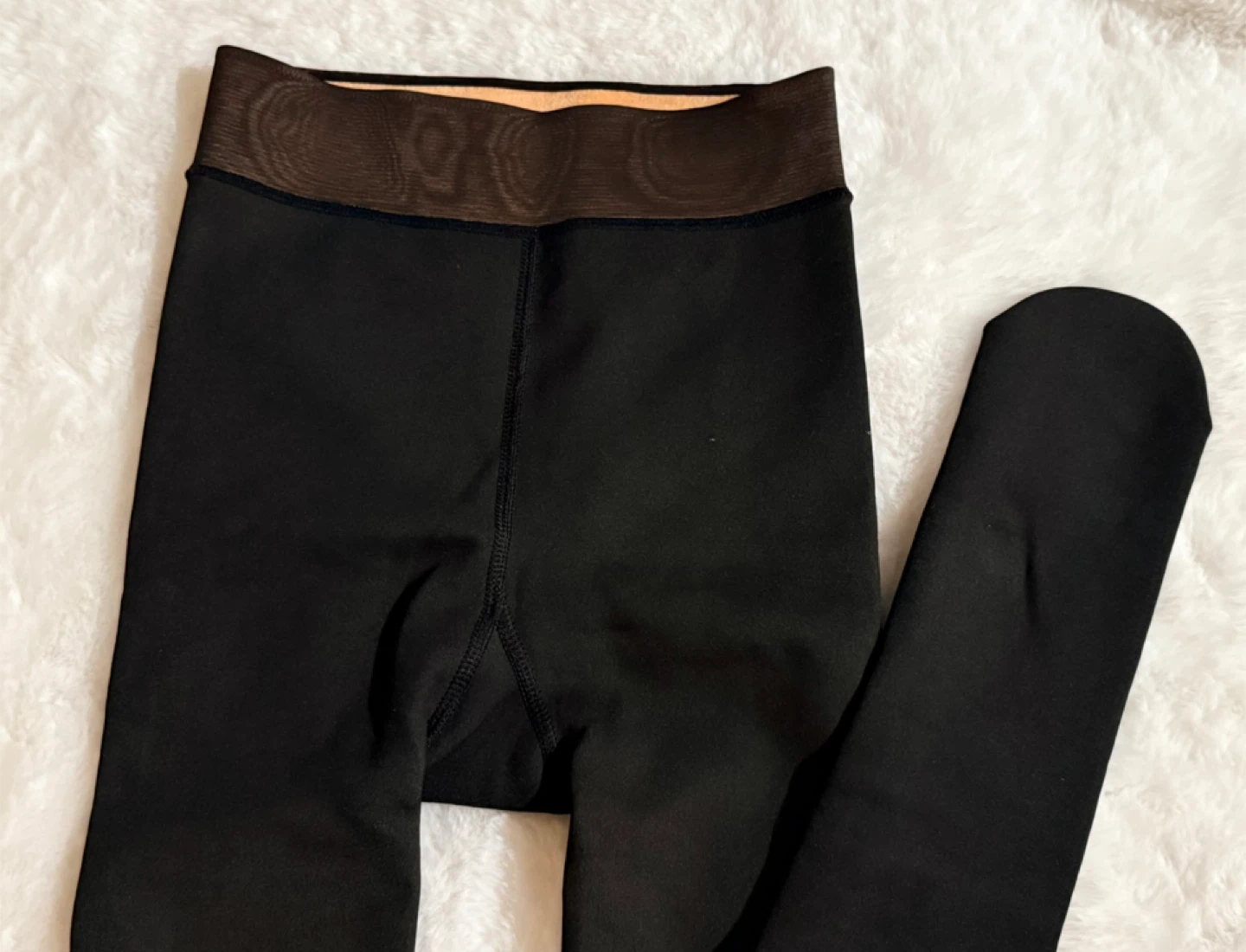 Black Fleece Lined Tights- Transparency Look- Size Small - photo 3