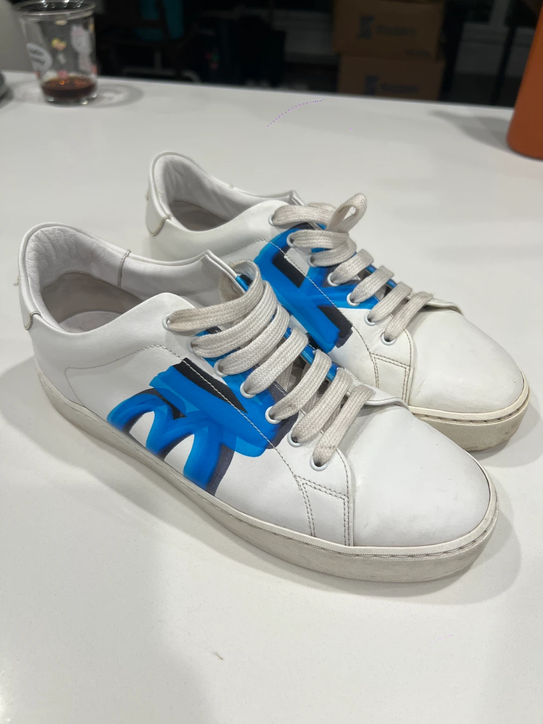 Burberry White & Blue Sneakers