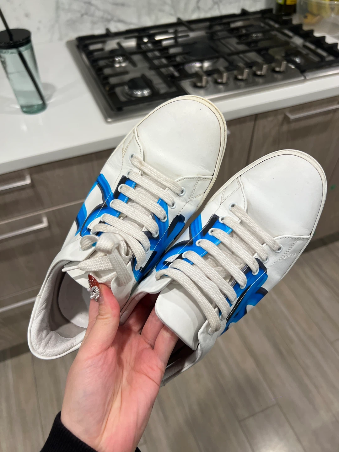 Burberry White & Blue Sneakers - photo 2