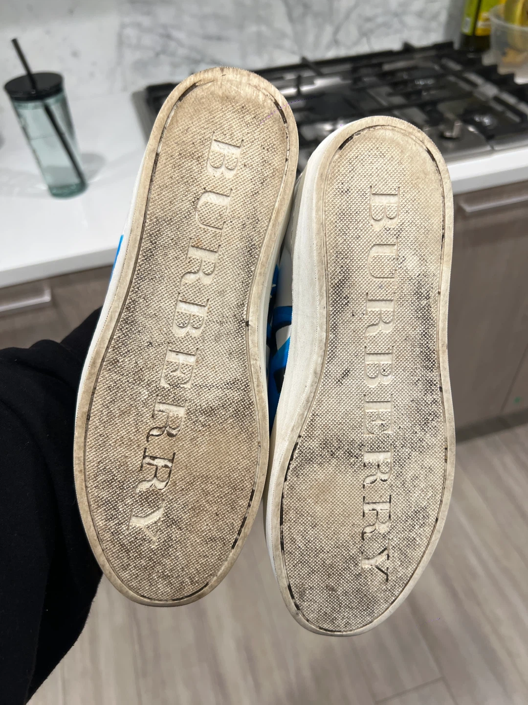 Burberry White & Blue Sneakers - photo 4
