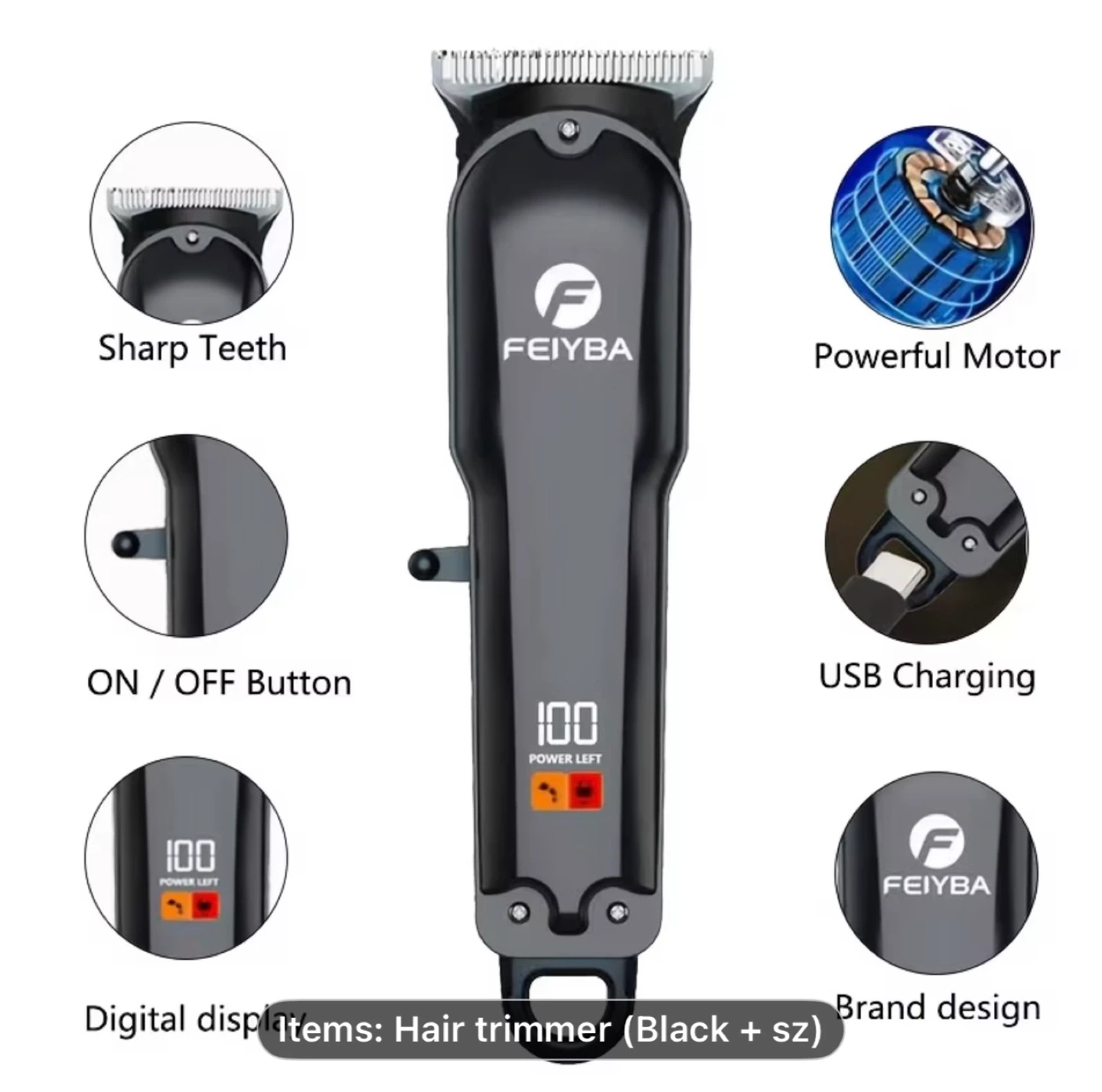 FEIYBA Men'S Electric Hair Clipper Set, Suitable for Shaving - photo 5