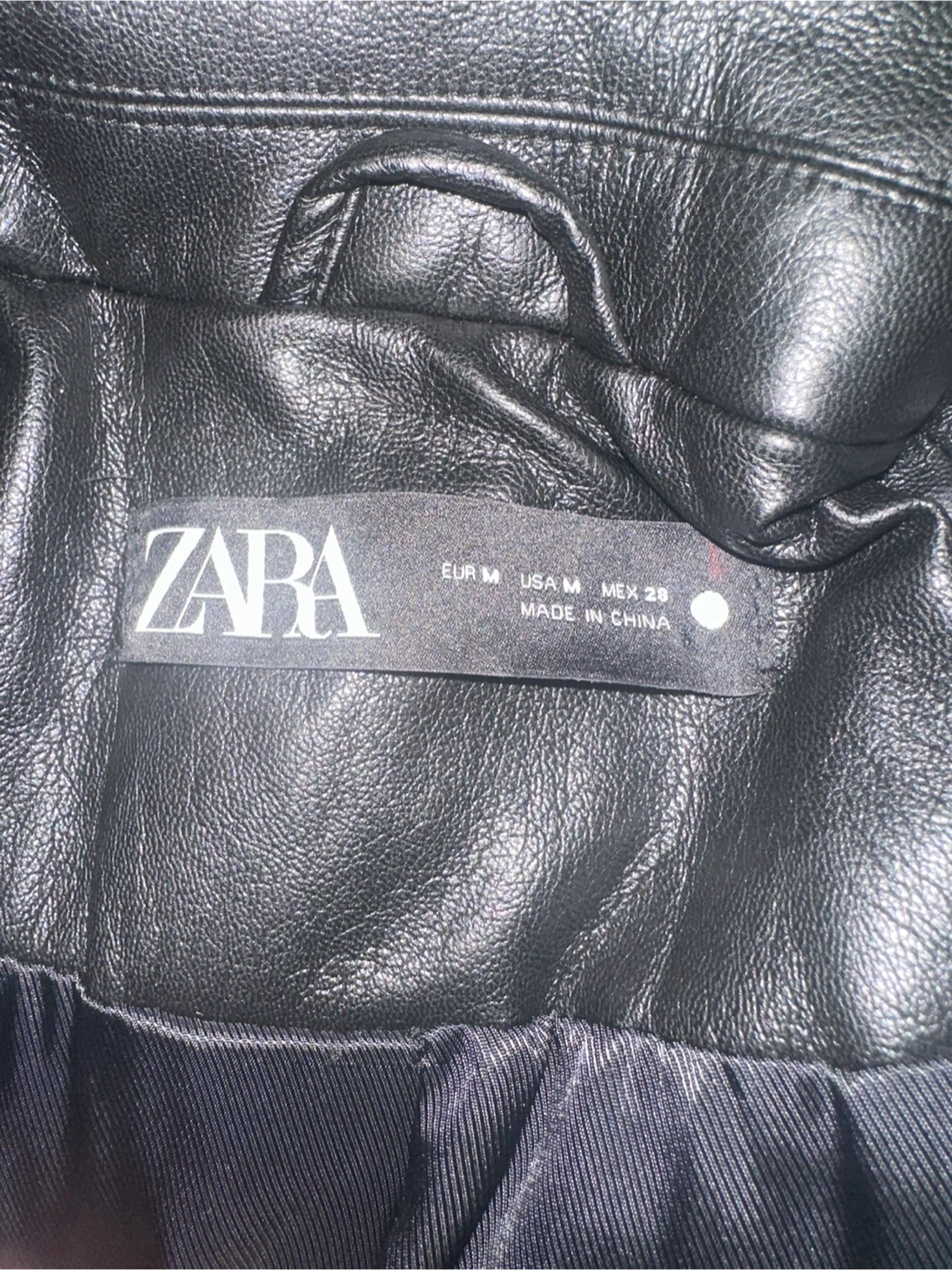 ZARA Faux Leather Blazer Jacket - Size Medium