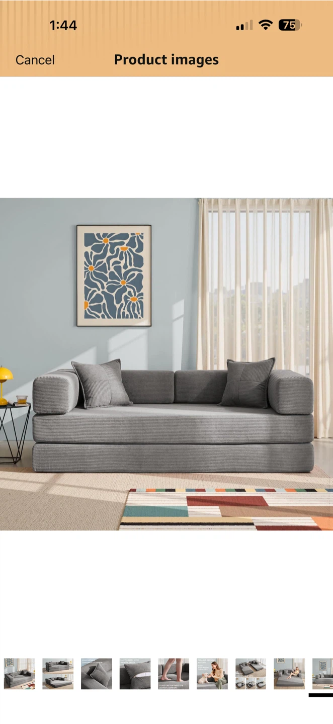 Brand New In Box Combinable Grey Sofa Bed