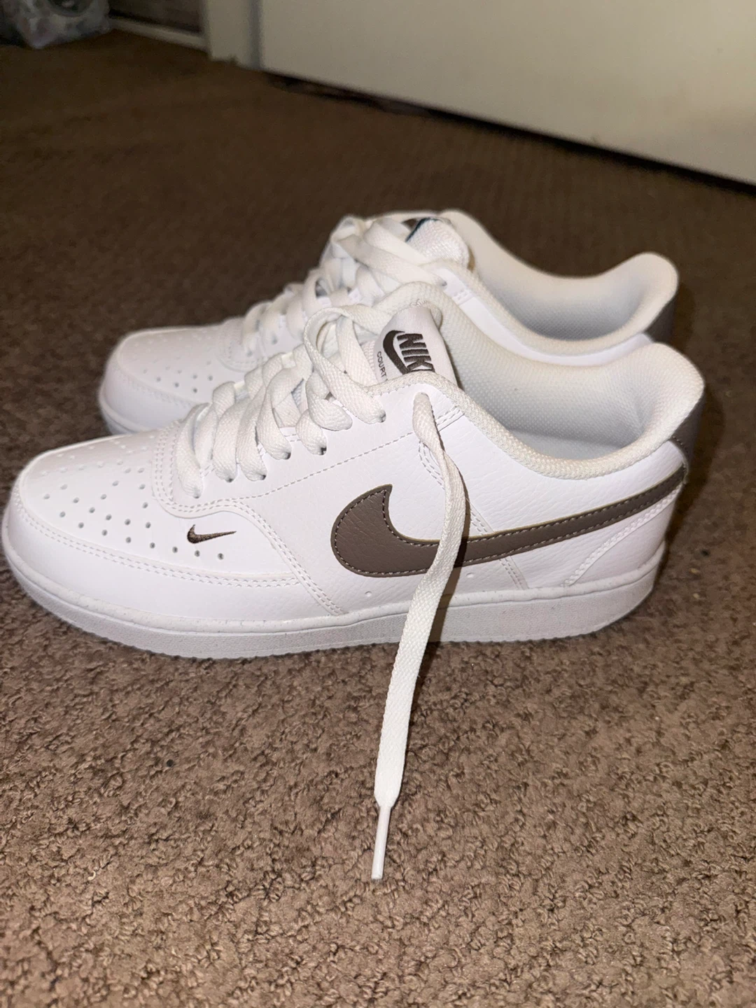 Nike Court Vision Low White Brown Sneakers - photo 4