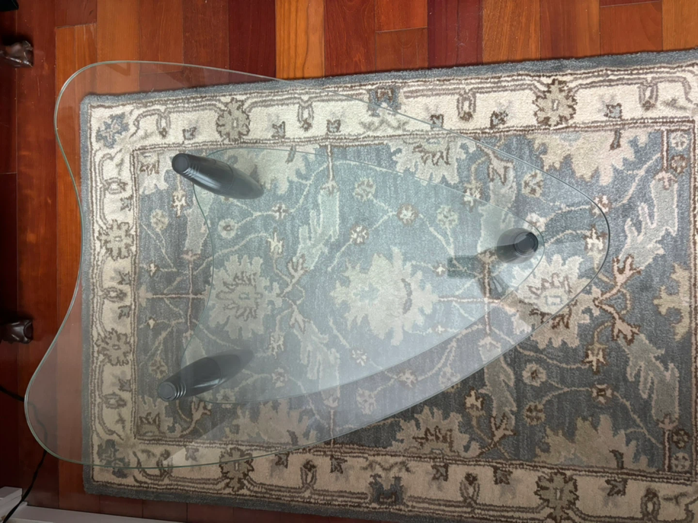 Glass Top Coffee Table with Wood Legs - photo 3