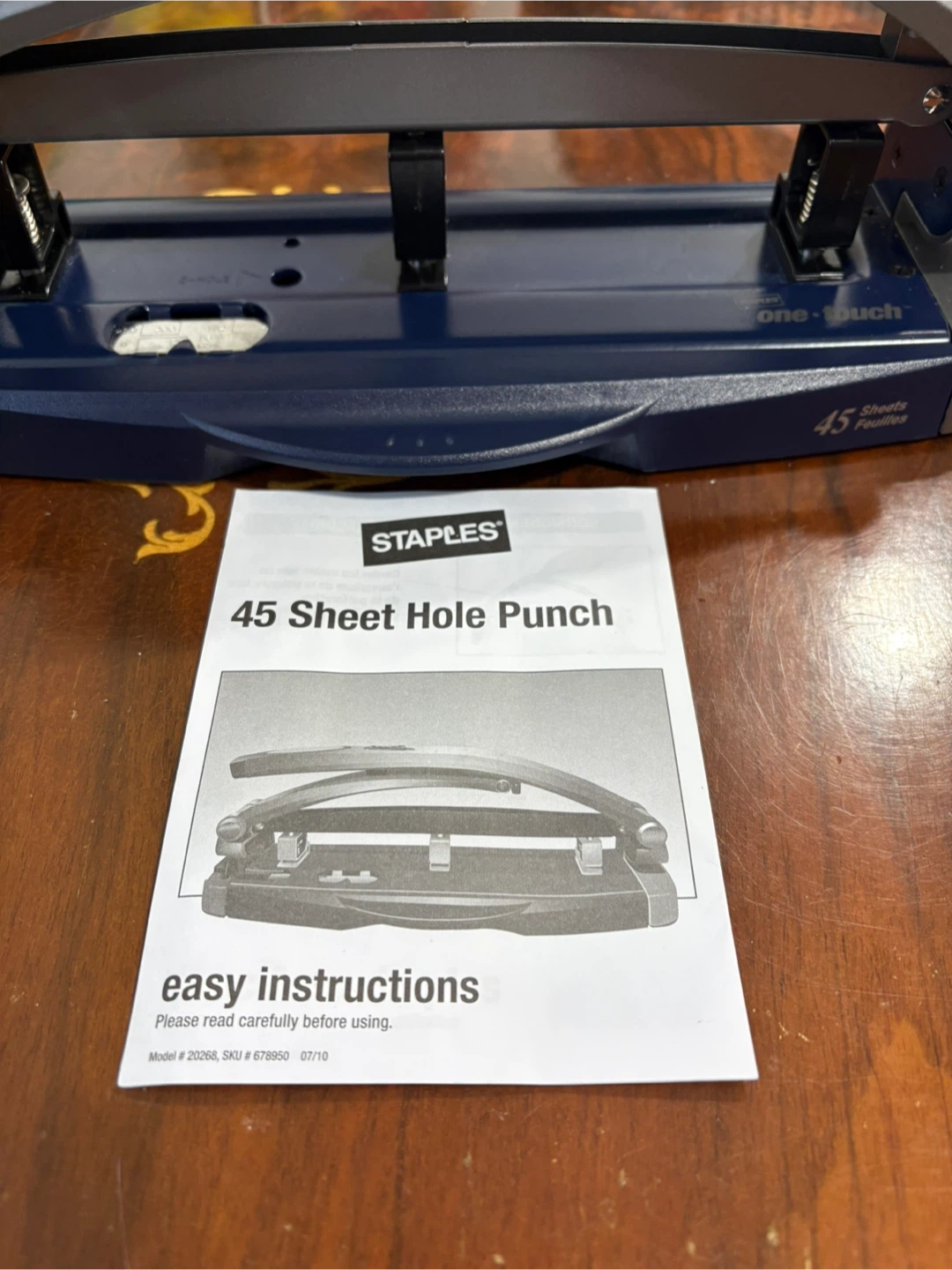 Staples One-Touch High-Capacity 3-Hole Punch (45 sheets) - photo 3