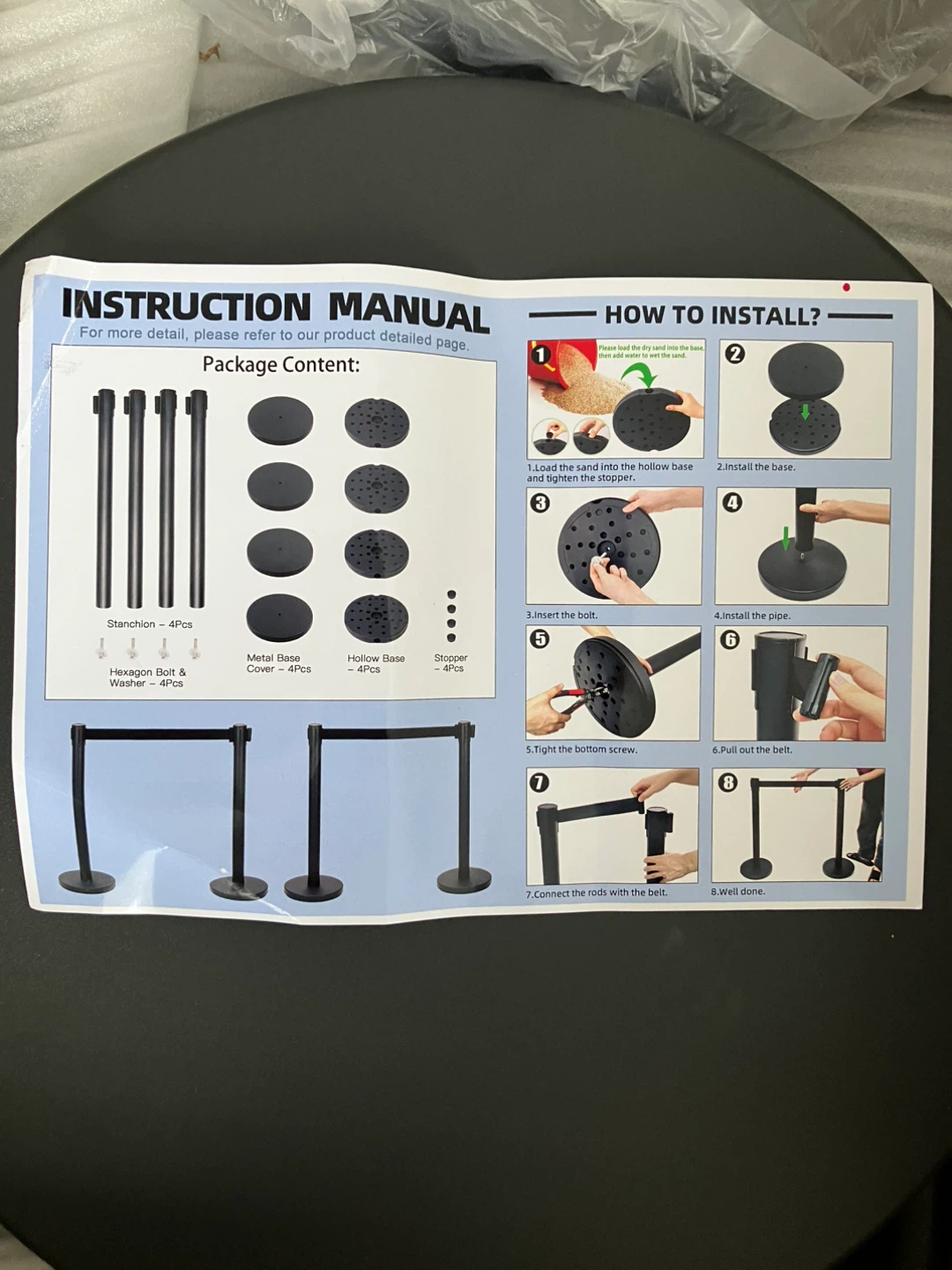 4 Stanchion Retractable Belt Barrier Set - photo 2