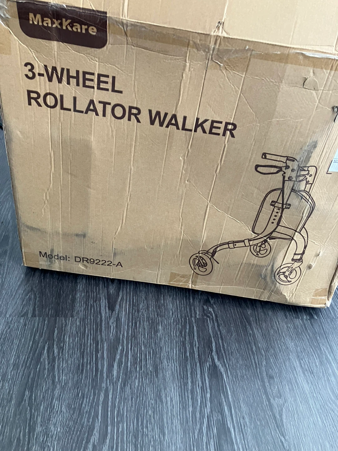 MaxKare 3-Wheel Rollator Walker DR9222-A