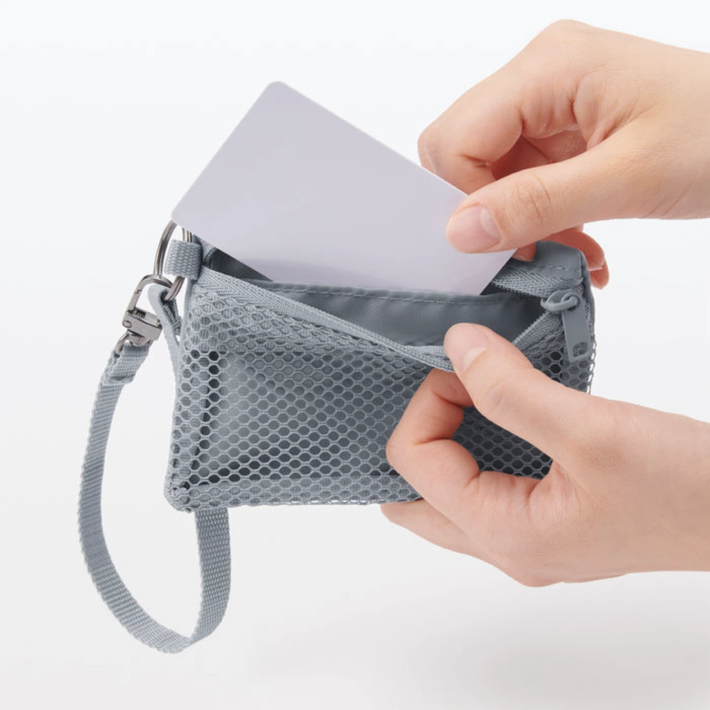 Muji Gray Mesh Polyester Card Holder_Gray_NWT - photo 4