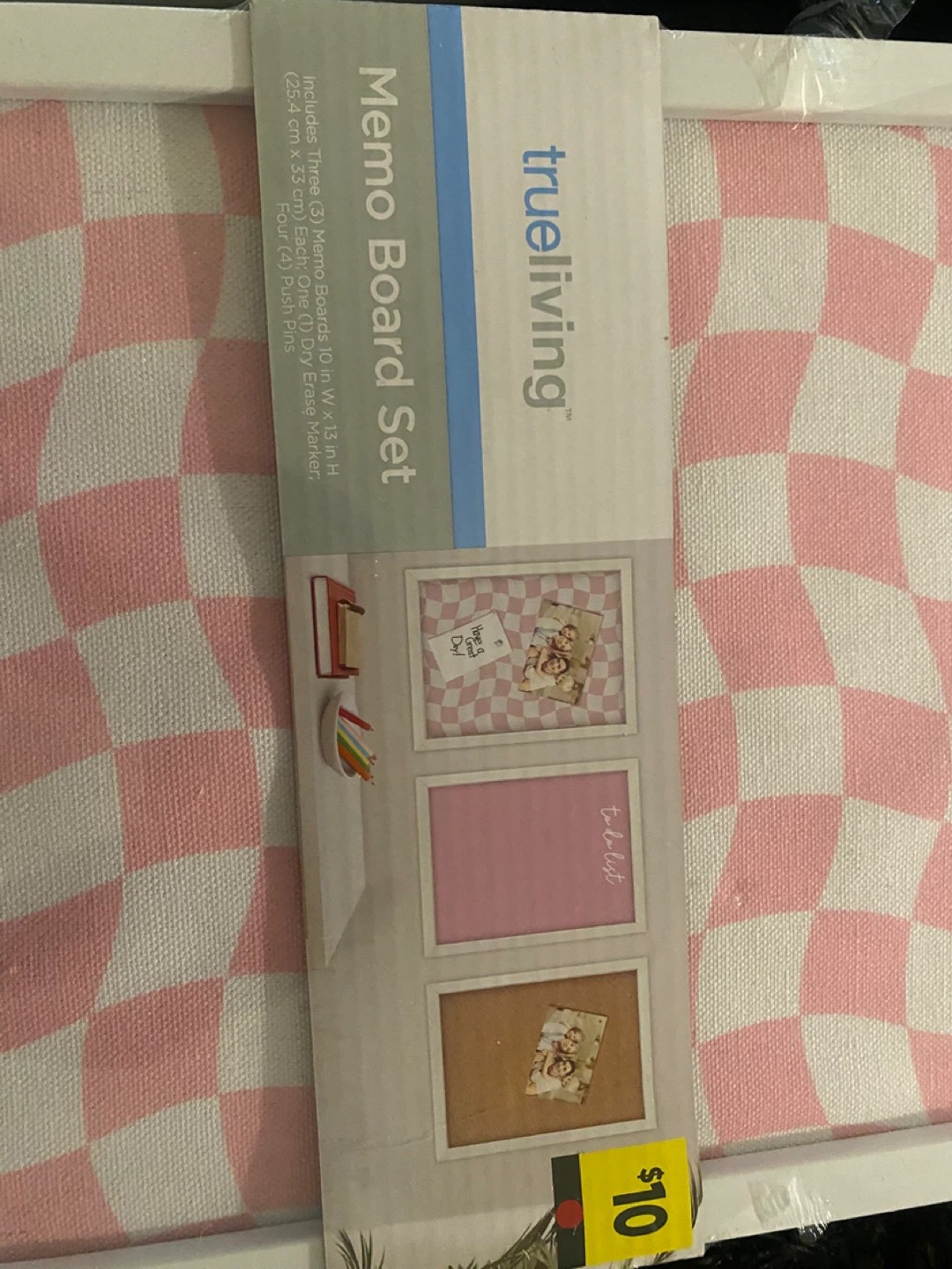 Trueliving Memo Board Set - Pink Checkered - photo 4