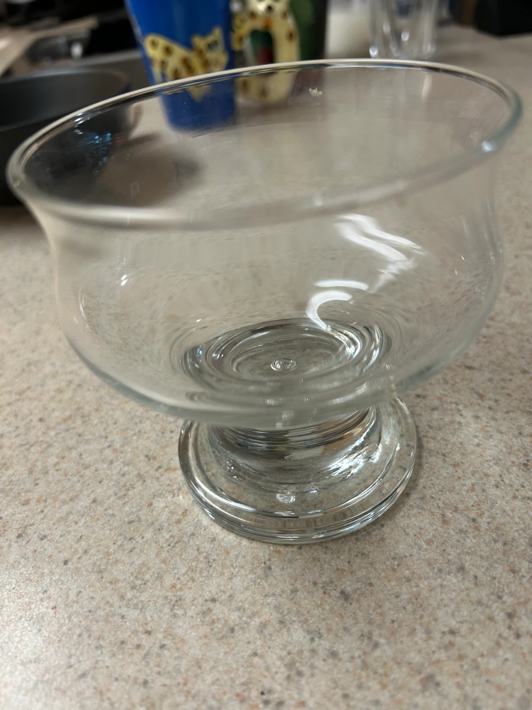 Set of 8 Clear Glass Pedestal Dessert Bowls