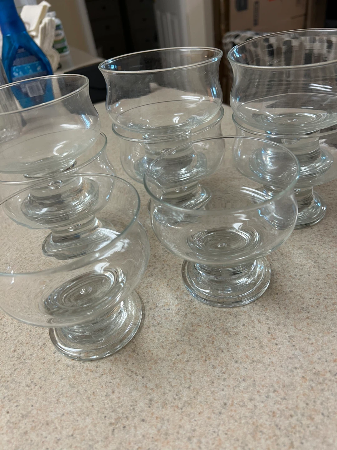Set of 8 Clear Glass Pedestal Dessert Bowls - photo 2