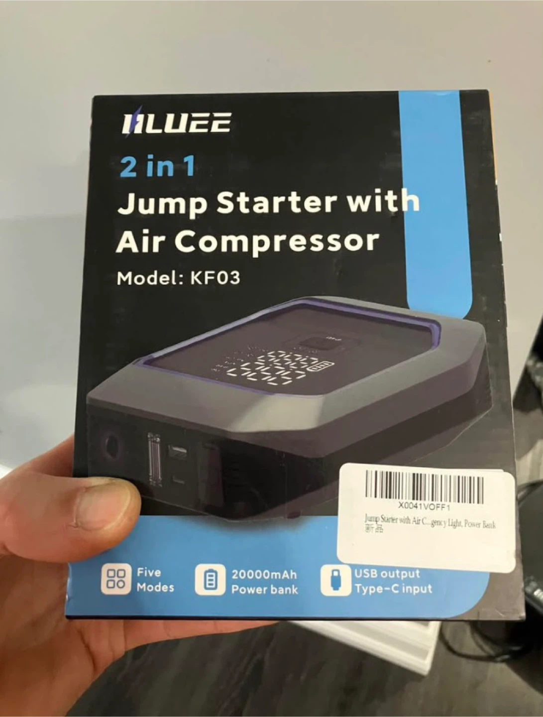 ILUZE 2-in-1 Jump Starter with Air Compressor KF03
