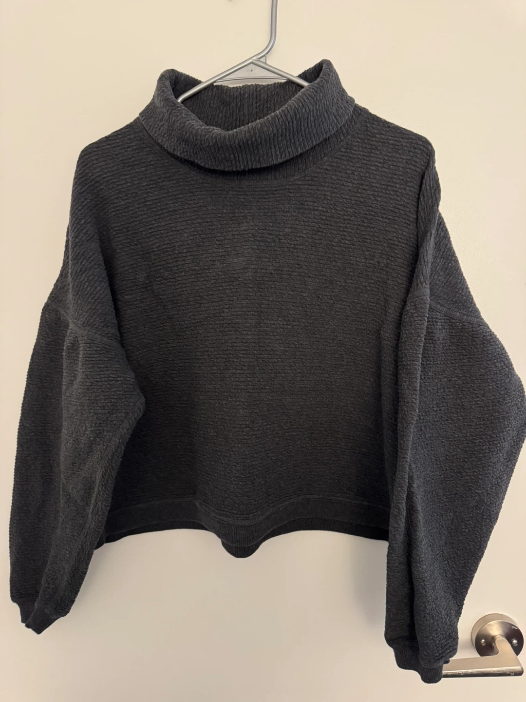 Lululemon Grey Textured Mock Neck Sweater