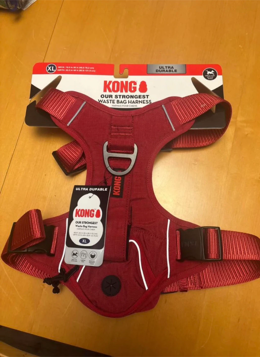 KONG Ultra Durable Waste Bag Harness XL Red
