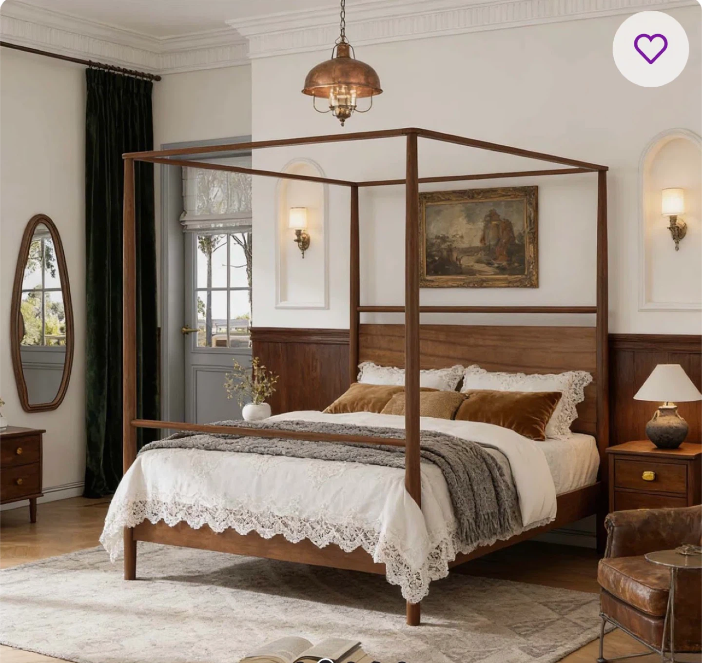 Wooden Canopy Bed Frame