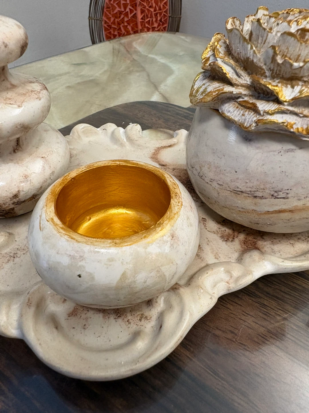 Handmade 5-Piece Marble Decorative Tray Set - photo 5