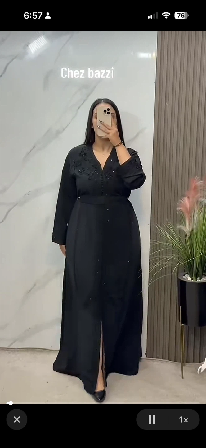 Black Beaded kaftan Dress