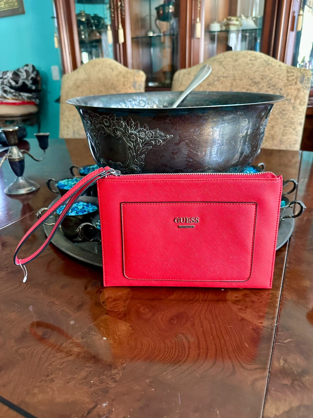 GUESS Red Wristlet Clutch