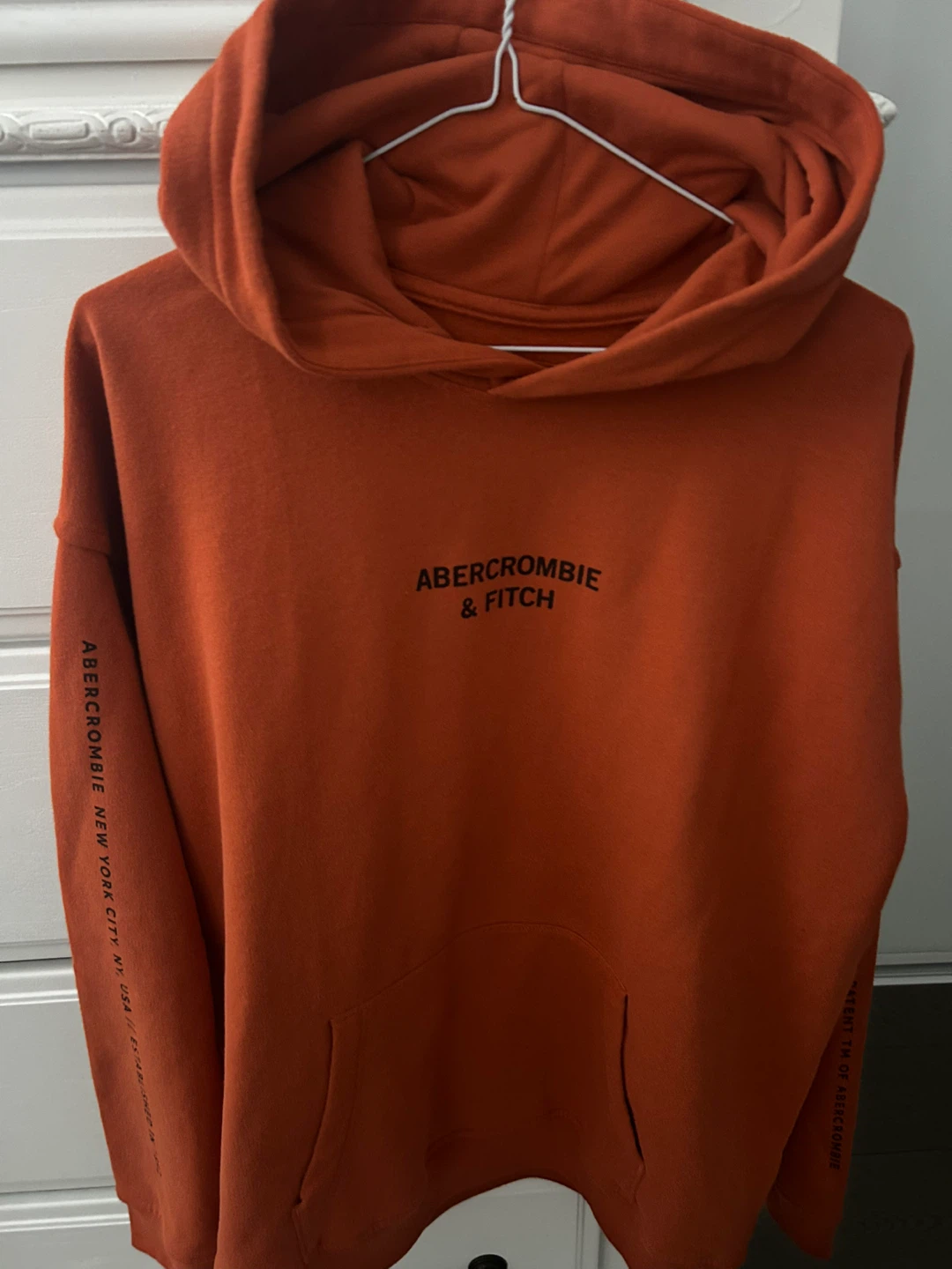 Abercrombie Kids Orange Relaxed Fit Hoodie Size 17/18