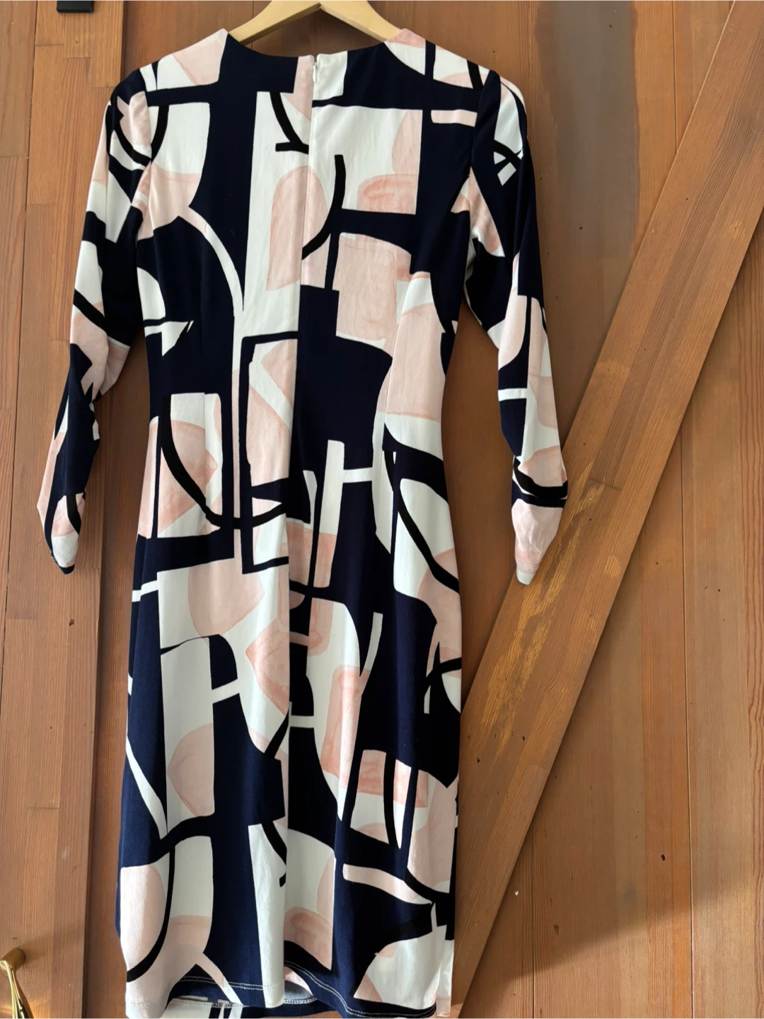 DKNY Women's Dress - Navy/Pink Geometric Print - Size S - photo 3