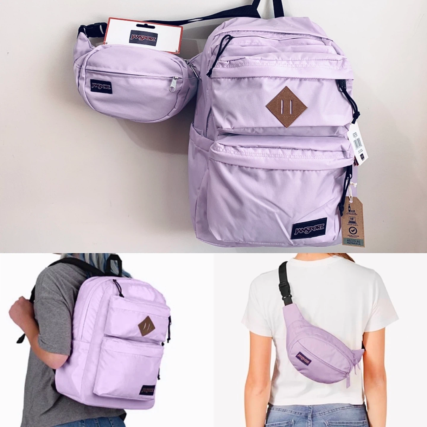 Jansport Backpack and Cross Body/Waist Bag (2 Pieces) NEW