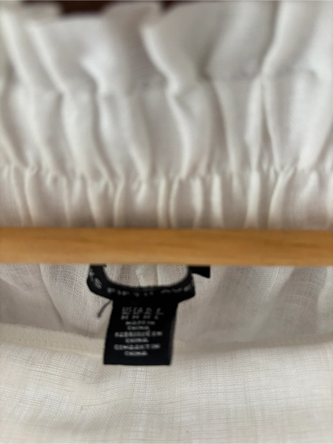 White Linen Tunic Shirt & Pants Set - Size L - photo 2