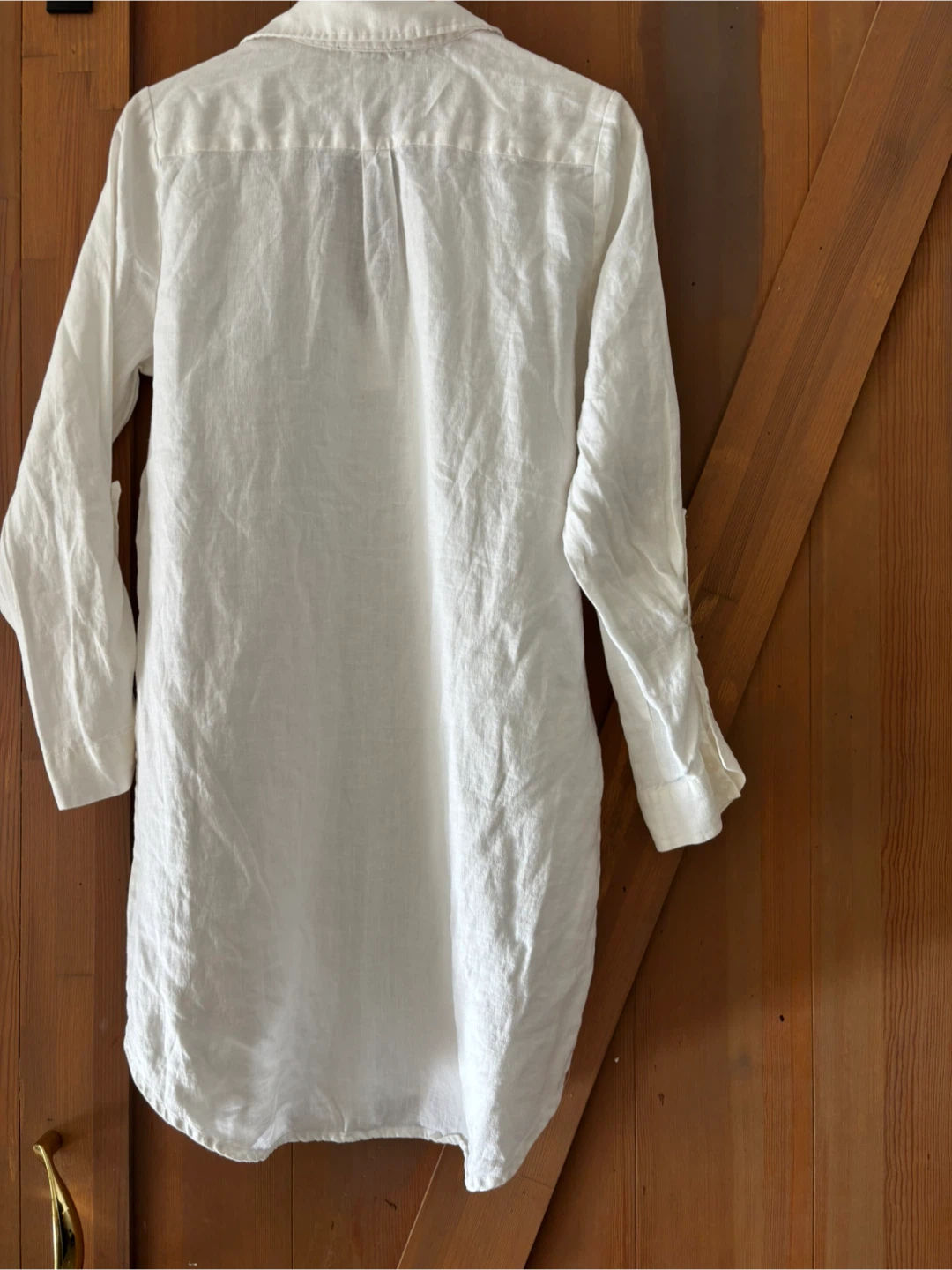 White Linen Tunic Shirt & Pants Set - Size L - photo 5