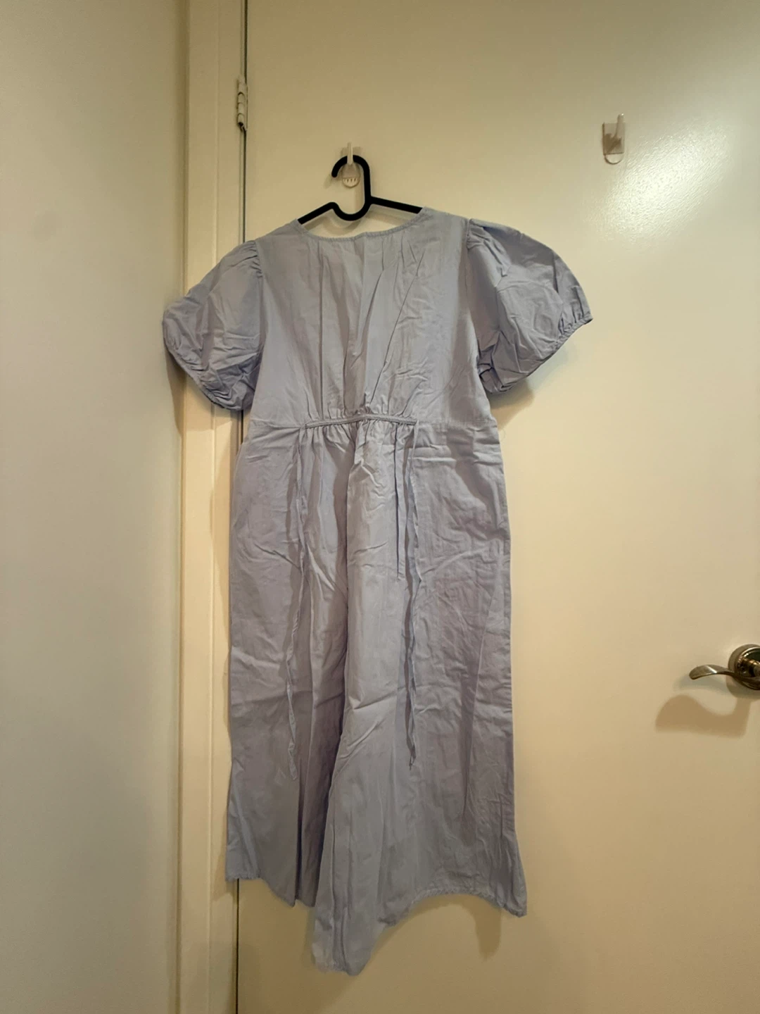 Light Blue Puff Sleeve Midi Dress - photo 2