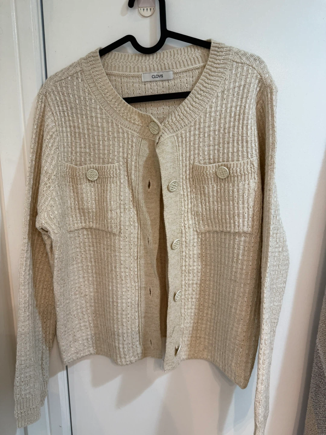 Clovis Beige Knit Cardigan