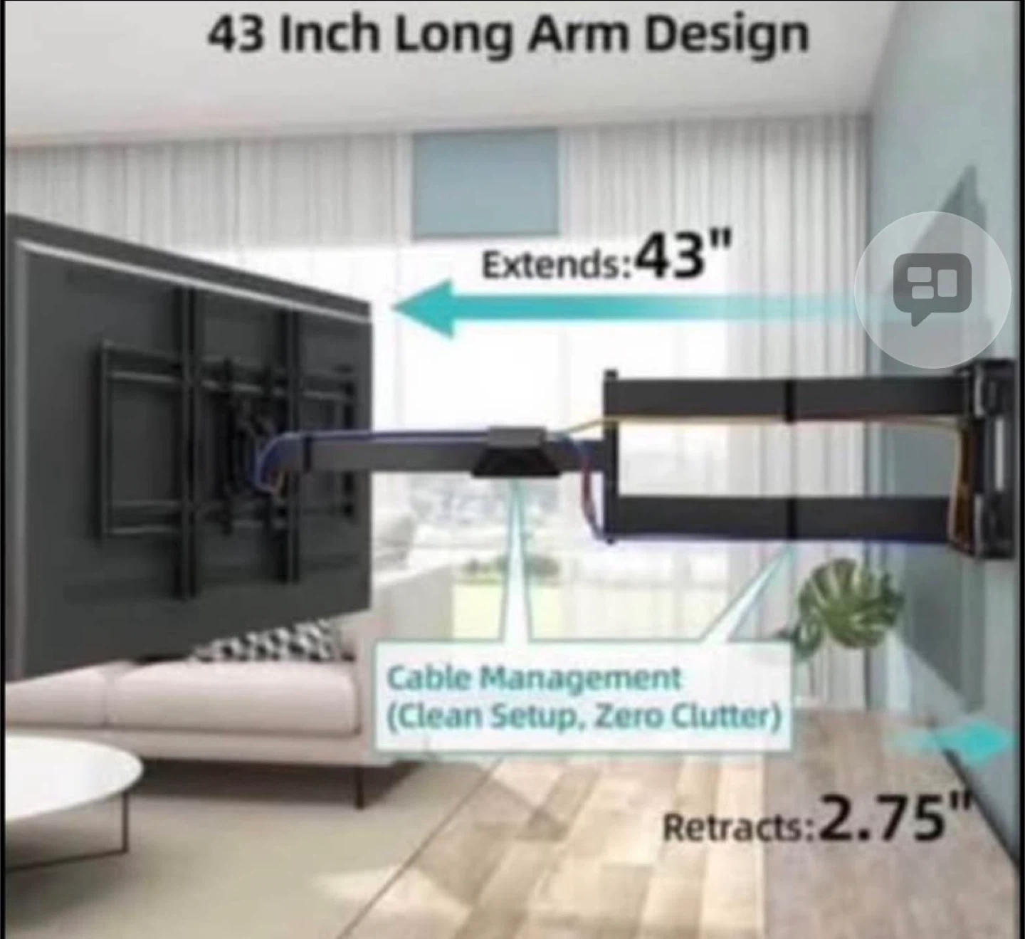 Long Arm TV Wall Mount for 42-80 - photo 4