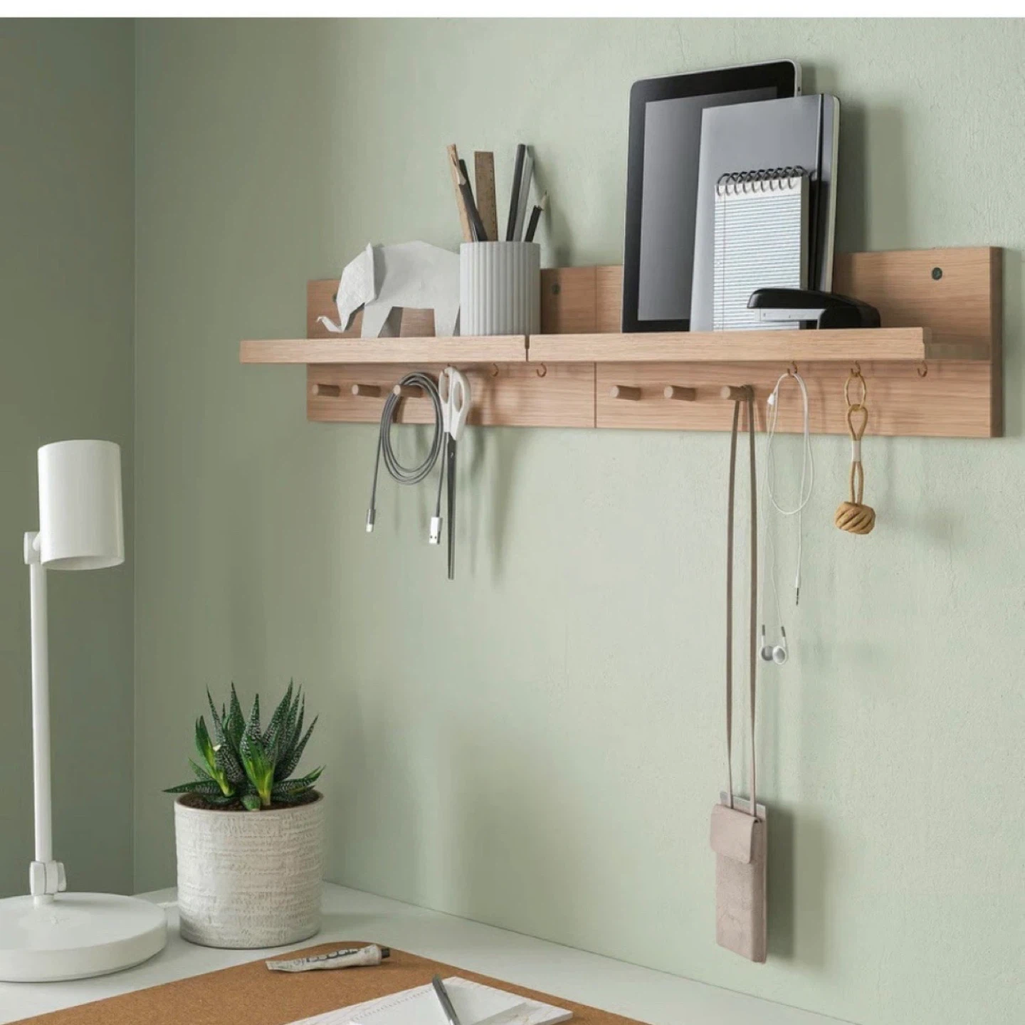 2 x IKEA Wooden Wall Shelf with Hooks HÄSTVISKARE - photo 5