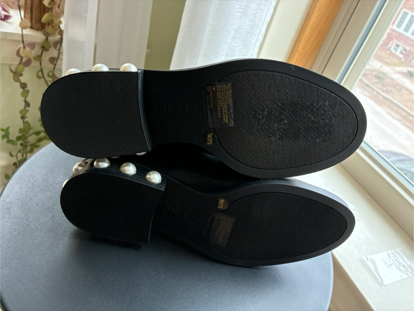 Black Chelsea Boots with Pearl Embellishments-Size 7-7.5 - photo 4