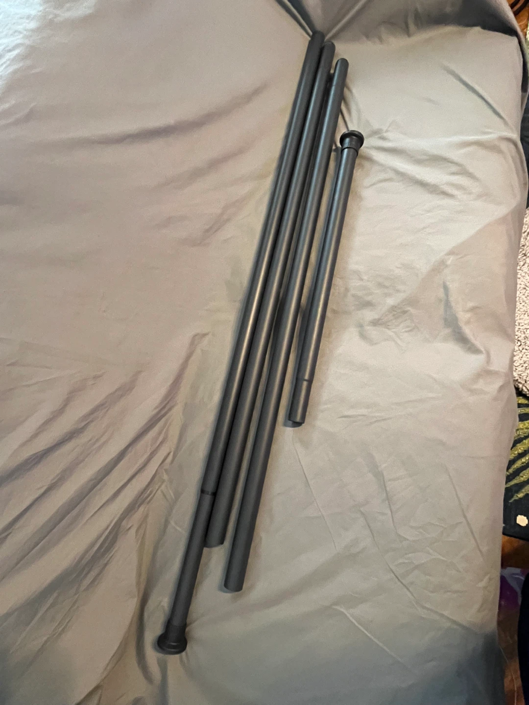 Black Adjustable length curtain rod