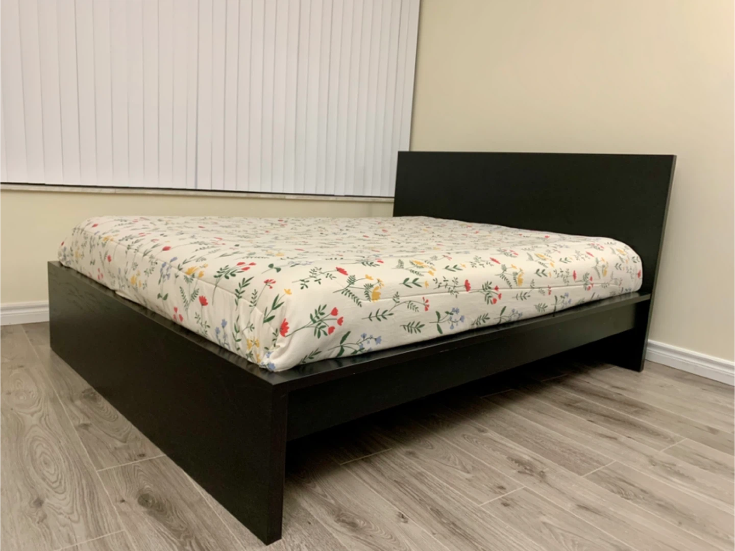 IKEA Black Queen Bed Frame with Slats